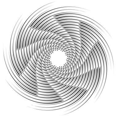 Spiral, kıvrık dairesel girdap, dairesel vektör çizimi. Döndürme, girdap etkisi