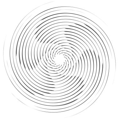 Spiral, kıvrık dairesel girdap, dairesel vektör çizimi. Döndürme, girdap etkisi