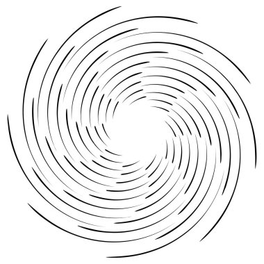 Spiral, kıvrık dairesel girdap, dairesel vektör çizimi. Döndürme, girdap etkisi