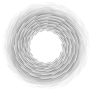 Spiral, kıvrık dairesel girdap, dairesel vektör çizimi. Döndürme, girdap etkisi
