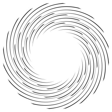 Spiral, kıvrık dairesel girdap, dairesel vektör çizimi. Döndürme, girdap etkisi
