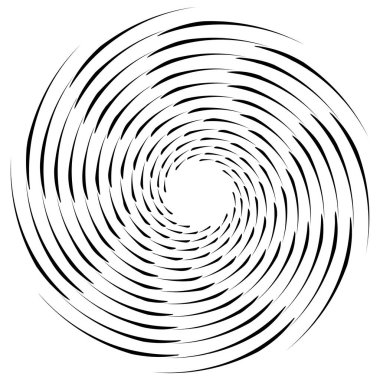 Spiral, kıvrık dairesel girdap, dairesel vektör çizimi. Döndürme, girdap etkisi