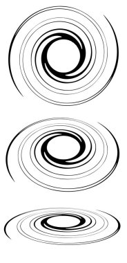 Perspektifte girdaplar, girdaplar, girdaplar. Spiral vektör çizimi