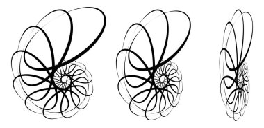 Perspektifte girdaplar, girdaplar, girdaplar. Spiral vektör çizimi