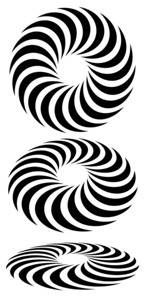 Spirales Tourbillons Tourbillons Perspective Illustration Vectorielle Spirale — Image vectorielle