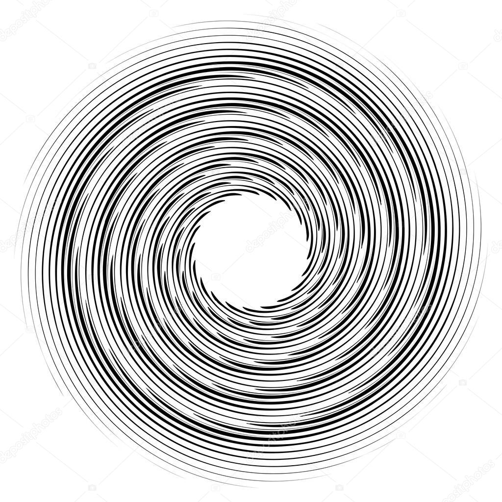 Spiral, twist radial swirl, twirl circular vector illustration. Revolve, whirlpool effect