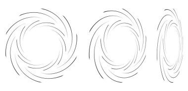 Perspektifte girdaplar, girdaplar, girdaplar. Spiral vektör çizimi