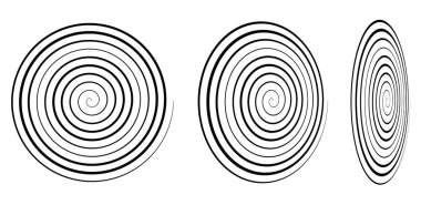 Perspektifte girdaplar, girdaplar, girdaplar. Spiral vektör çizimi
