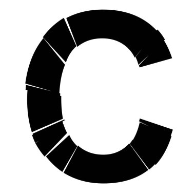 Tam İngiliz alfabesi - ABC düşük ve büyük harfli çatlak, kırık, parçalanma etkisi 