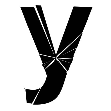 Tam İngiliz alfabesi - ABC düşük ve büyük harfli çatlak, kırık, parçalanma etkisi 