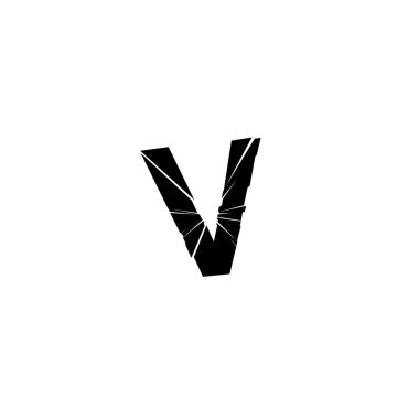 Tam İngiliz alfabesi - ABC düşük ve büyük harfli çatlak, kırık, parçalanma etkisi 