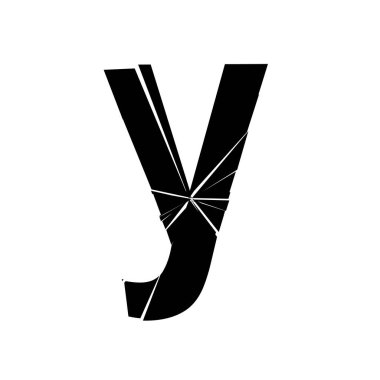 Tam İngiliz alfabesi - ABC düşük ve büyük harfli çatlak, kırık, parçalanma etkisi 