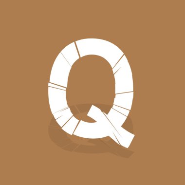 Tam İngiliz alfabesi - ABC düşük ve büyük harfli çatlak, kırık, parçalanma etkisi 