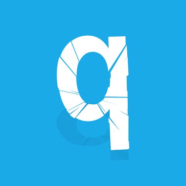 Tam İngiliz alfabesi - ABC düşük ve büyük harfli çatlak, kırık, parçalanma etkisi 