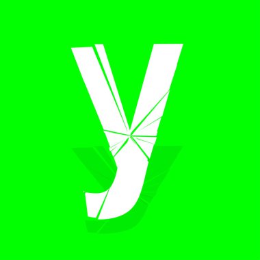 Tam İngiliz alfabesi - ABC düşük ve büyük harfli çatlak, kırık, parçalanma etkisi 