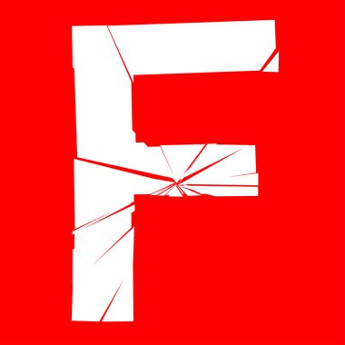 Tam İngiliz alfabesi - ABC düşük ve büyük harfli çatlak, kırık, parçalanma etkisi 