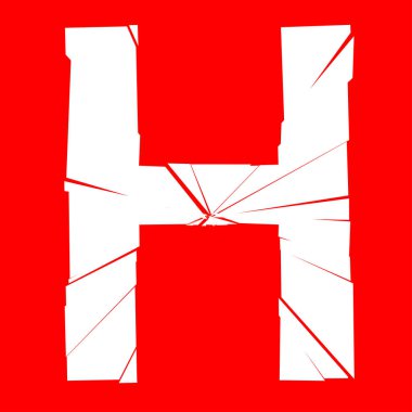 Tam İngiliz alfabesi - ABC düşük ve büyük harfli çatlak, kırık, parçalanma etkisi 