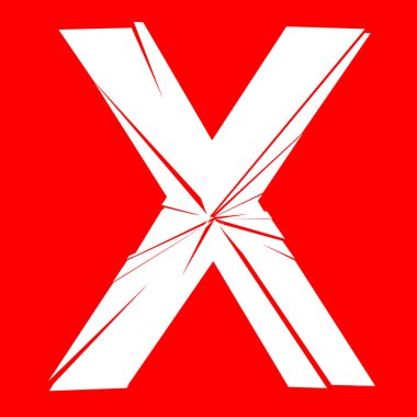 Tam İngiliz alfabesi - ABC düşük ve büyük harfli çatlak, kırık, parçalanma etkisi 