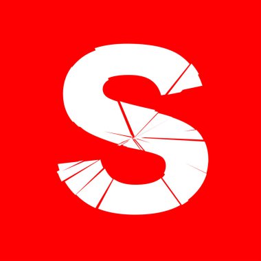 Tam İngiliz alfabesi - ABC düşük ve büyük harfli çatlak, kırık, parçalanma etkisi 