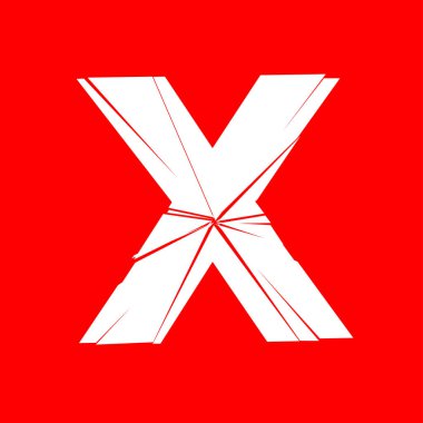 Tam İngiliz alfabesi - ABC düşük ve büyük harfli çatlak, kırık, parçalanma etkisi 