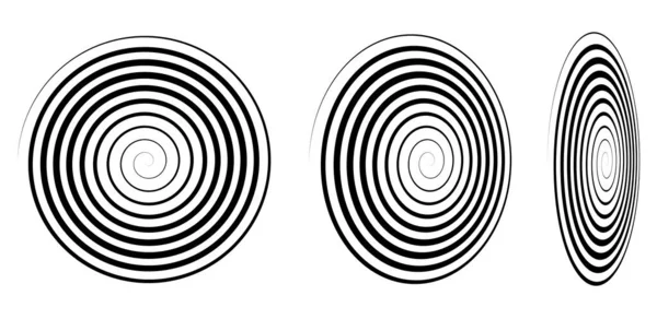 Spiralen Wervelingen Wervelingen Perspectief Spiraalvormige Vectorillustratie — Stockvector