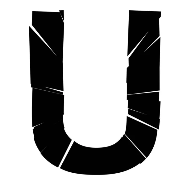 Alphabet Anglais Complet Abc Minuscule Majuscule Avec Fissure Fracture Effet — Image vectorielle