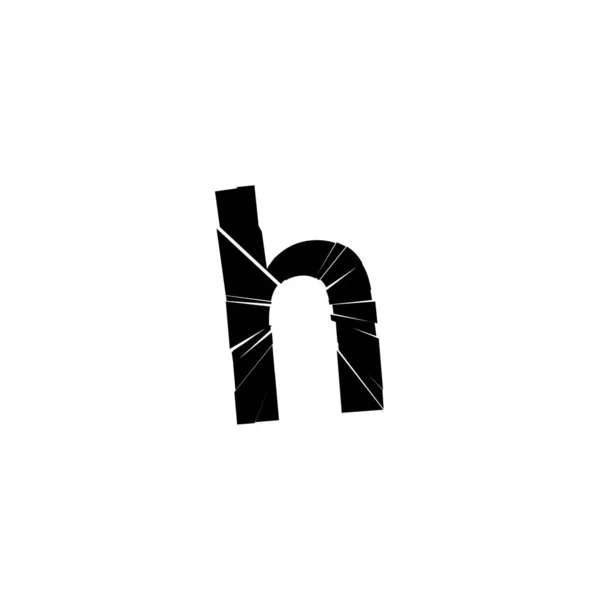 Alphabet Anglais Complet Abc Minuscule Majuscule Avec Fissure Fracture Effet — Image vectorielle