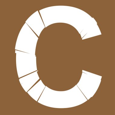 Tam İngiliz alfabesi - ABC düşük ve büyük harfli çatlak, kırık, parçalanma etkisi 