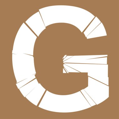 Tam İngiliz alfabesi - ABC düşük ve büyük harfli çatlak, kırık, parçalanma etkisi 