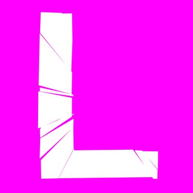 Tam İngiliz alfabesi - ABC düşük ve büyük harfli çatlak, kırık, parçalanma etkisi 