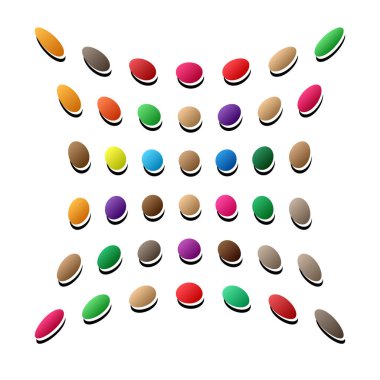 Renkli motifler, soyut şekiller vektör. Dairesel desen elemanları. Geometrik sanat vektör çizimi. Basit, basit mandalalar.