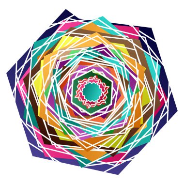 Renkli motifler, soyut şekiller vektör. Dairesel desen elemanları. Geometrik sanat vektör çizimi. Basit, basit mandalalar.