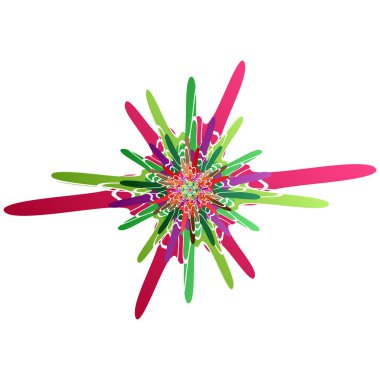 Renkli motifler, soyut şekiller vektör. Dairesel desen elemanları. Geometrik sanat vektör çizimi. Basit, basit mandalalar.