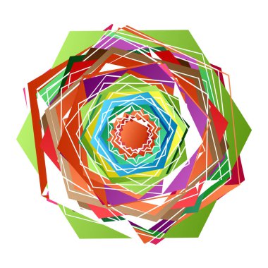 Renkli motifler, soyut şekiller vektör. Dairesel desen elemanları. Geometrik sanat vektör çizimi. Basit, basit mandalalar.