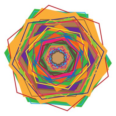 Renkli motifler, soyut şekiller vektör. Dairesel desen elemanları. Geometrik sanat vektör çizimi. Basit, basit mandalalar.