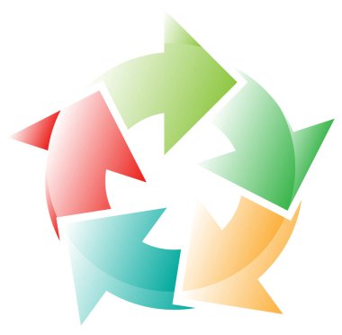 döngü ve döngüsel oklar. Dairesel, konsantre ve radyal imleç, vektör illüstrasyonu. Yeniden gözden geçirme, yenilenme veya senkronizasyon konsepti, süreç, ilerleme ve yeniden yükleme, konsepti gözden geçirme