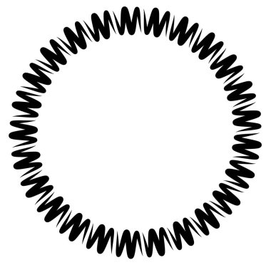 Soyut siyah-beyaz dairesel, daire şeklinde, mandala-motif klip-sanat, tasarım elementi. Radikal, yayıcı, eşmerkezli mandala, motif tasarım elementi. Geometrik dairesel dekorasyon, süsleme vektörü çizimi