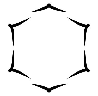 Soyut siyah-beyaz dairesel, daire şeklinde, mandala-motif klip-sanat, tasarım elementi. Radikal, yayıcı, eşmerkezli mandala, motif tasarım elementi. Geometrik dairesel dekorasyon, süsleme vektörü çizimi