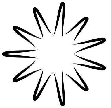 Soyut siyah-beyaz dairesel, daire şeklinde, mandala-motif klip-sanat, tasarım elementi. Radikal, yayıcı, eşmerkezli mandala, motif tasarım elementi. Geometrik dairesel dekorasyon, süsleme vektörü çizimi