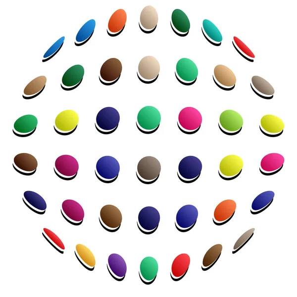 Renkli motifler, soyut şekiller vektör. Dairesel desen elemanları. Geometrik sanat vektör çizimi. Basit, basit mandalalar.