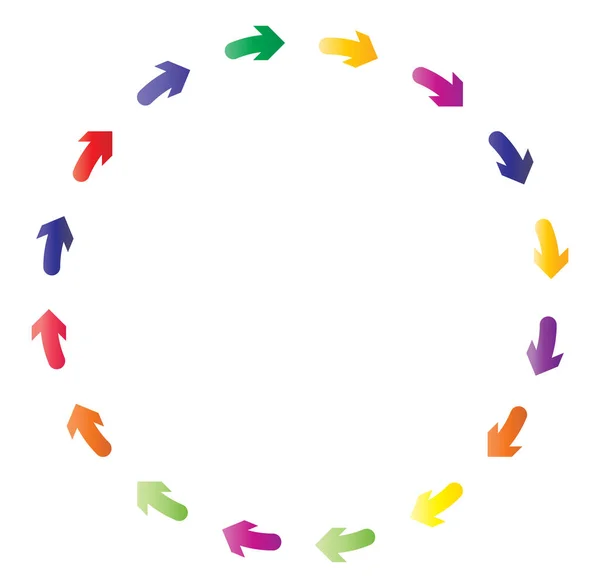 Ciclo Flechas Cíclicas Cursor Circular Concéntrico Radial Ilustración Vectorial Concepto — Archivo Imágenes Vectoriales