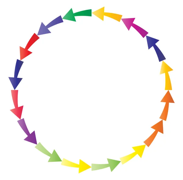 Ciclo Flechas Cíclicas Cursor Circular Concéntrico Radial Ilustración Vectorial Concepto — Archivo Imágenes Vectoriales