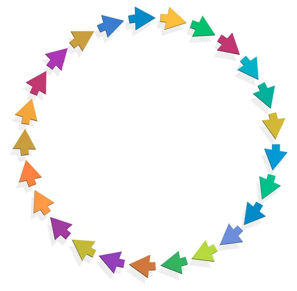 Ciclo Flechas Cíclicas Cursor Circular Concéntrico Radial Ilustración Vectorial Concepto — Archivo Imágenes Vectoriales