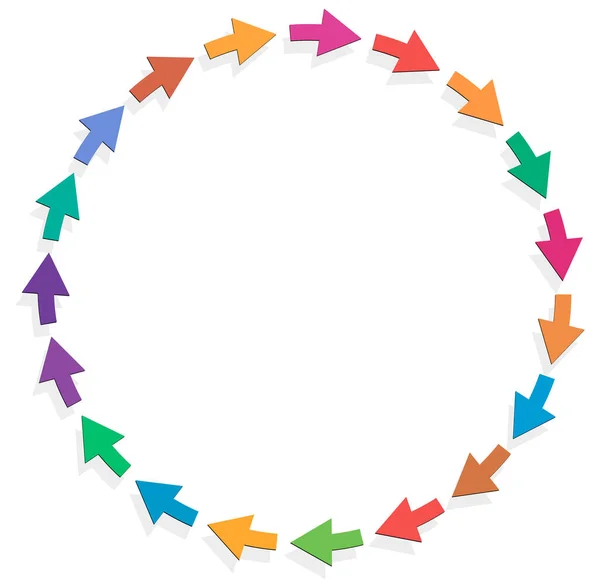 Cyclische Cyclische Pijlen Cirkelvormige Concentrische Radiale Cursor Vectorillustratie Concept Grafisch — Stockvector