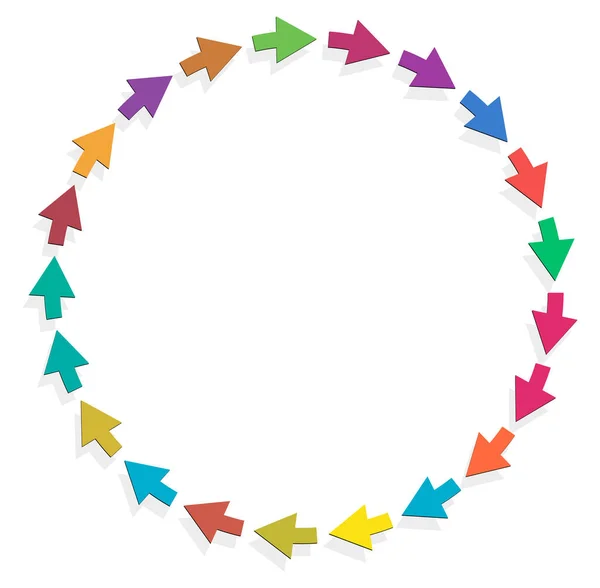 Ciclo Flechas Cíclicas Cursor Circular Concéntrico Radial Ilustración Vectorial Concepto — Archivo Imágenes Vectoriales