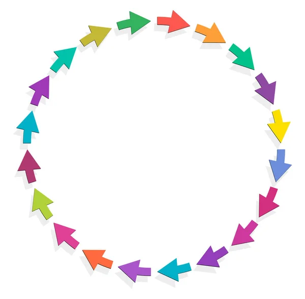 Циклічні Циклічні Стрілки Круглий Концентричний Радіальний Курсор Векторна Ілюстрація Концептуальна — стоковий вектор