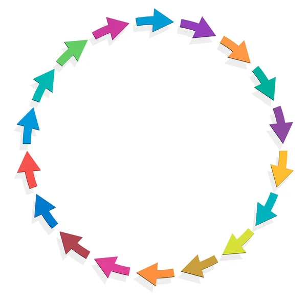 Ciclo Flechas Cíclicas Cursor Circular Concéntrico Radial Ilustración Vectorial Concepto — Archivo Imágenes Vectoriales