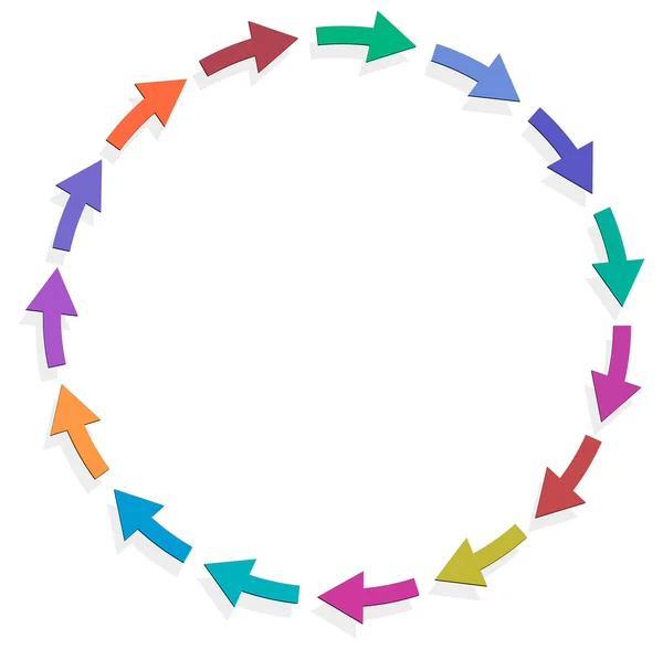 Ciclo Frecce Cicliche Cursore Circolare Concentrico Radiale Illustrazione Vettoriale Grafica — Vettoriale Stock