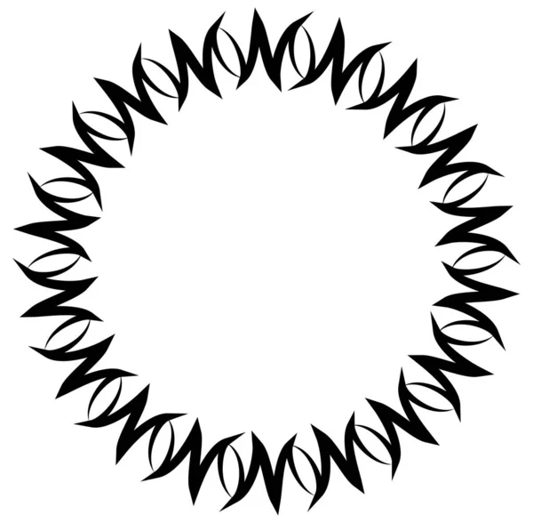 Resumen Circular Blanco Negro Círculo Mandala Motivo Clip Art Elemento — Archivo Imágenes Vectoriales