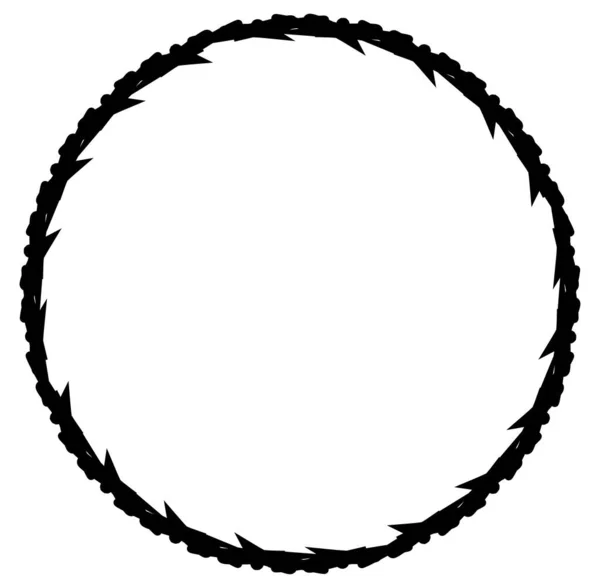 Rezumat Negru Alb Circular Cerc Mandala Motiv Clip Art Element — Vector de stoc